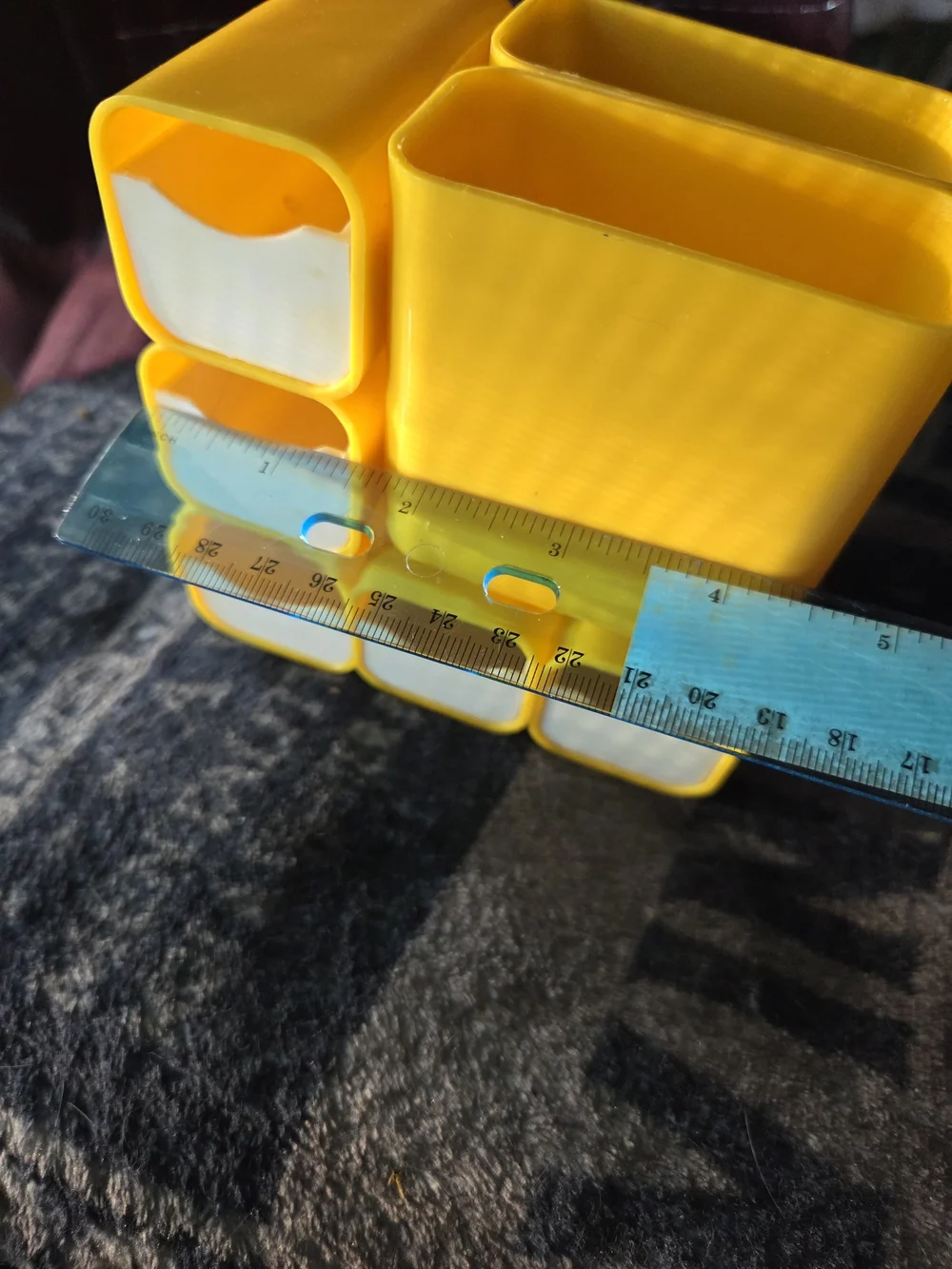 Vtg HOF Plastic Desk Caddy Yellow And White 70s/80s